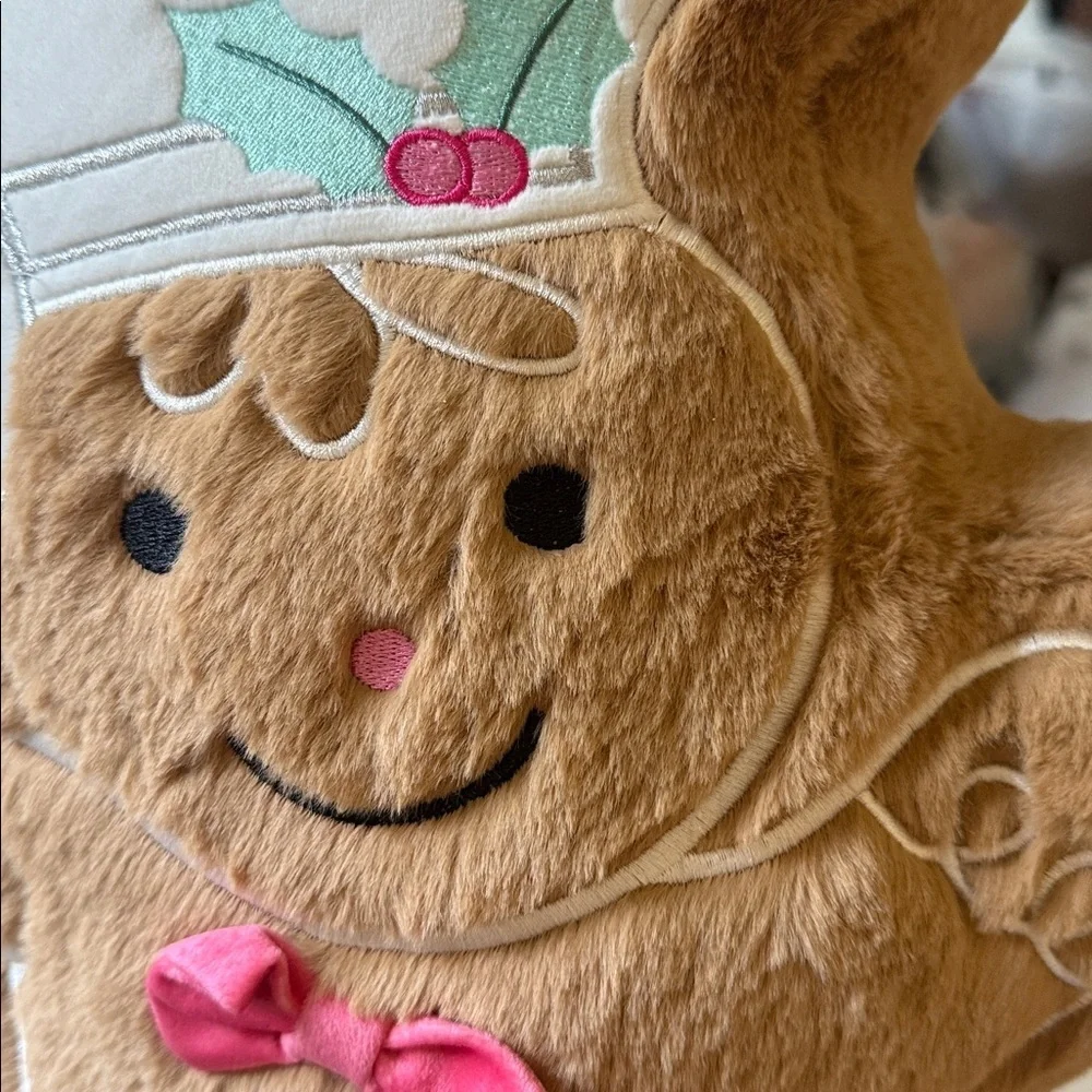 Cupcakes and Cashmere Christmas Faux Fur Gingerbread lollipop Boy Pillow 🍭